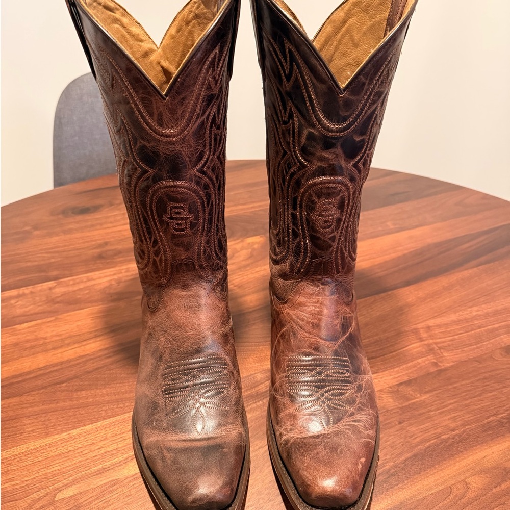 Stetson Tan Leather Cowboy Boots 9.5EE